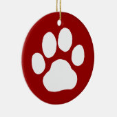 Dog Paw Print | White-kerstfeestdag Keramisch Ornament (Rechts)