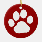 Dog Paw Print | White-kerstfeestdag Keramisch Ornament (Voorkant)