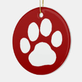 Dog Paw Print | White-kerstfeestdag Keramisch Ornament (Links)