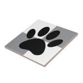 Dog Paw Print Wit en Grijs Custom Tegeltje (Zijkant)