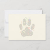 Dog Paw Print With Confetti And Streamer Monogram  Notitiekaartje (Achterkant)