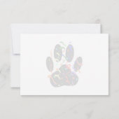 Dog Paw Print With Confetti And Streamer Monogram Notitiekaartje (Achterkant)