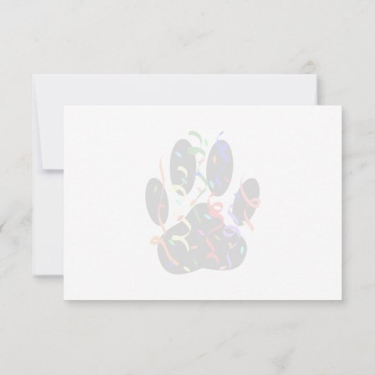 Dog Paw Print With Confetti And Streamer Monogram Notitiekaartje (Achterkant)