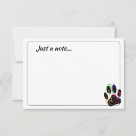 Dog Paw Print With Confetti Streamer Just a Note Notitiekaartje
