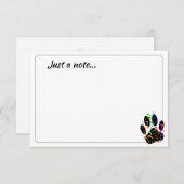 Dog Paw Print With Confetti Streamer Just a Note Notitiekaartje (Voorkant / Achterkant)