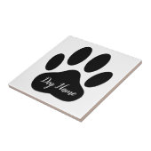 Dog Paw Print With Custom Name Canine Tegeltje (Zijkant)
