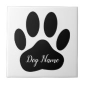 Dog Paw Print With Custom Name Tegeltje (Voorkant)