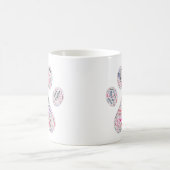 Dog Paw Print Word Art Magische Mok (Center)