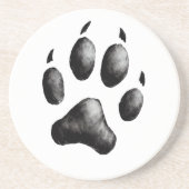 Dog Paw Print Zandsteen Onderzetter (Voorkant)
