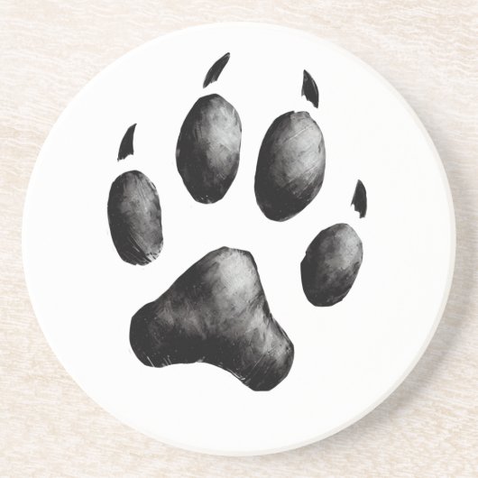 Dog Paw Print Zandsteen Onderzetter (Voorkant)