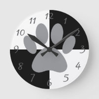 Dog Paw Print Zwart-wit Custom