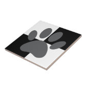 Dog Paw Print Zwart-wit Custom Tegeltje (Zijkant)