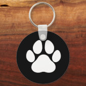 Dog Paw Print Zwart-wit Sleutelhanger (Achterkant)
