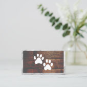 Dog Paw-printers | Hout | Marmer Visitekaartje (Staand voorkant)