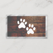 Dog Paw-printers | Hout | Marmer Visitekaartje (Voorkant)