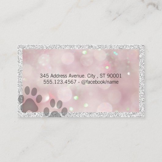 Dog Paw-printers | Logo schaar Visitekaartje (Achterkant)