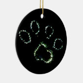 Dog Paw-printkerstboomversiering Keramisch Ornament (Rechts)