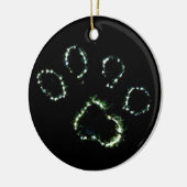 Dog Paw-printkerstboomversiering Keramisch Ornament (Links)