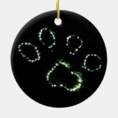 Dog Paw-printkerstboomversiering Keramisch Ornament (Achterkant)