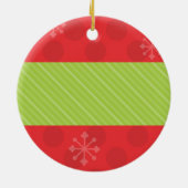 Dog Paw-printkerstrood en groen aangepast jaar Keramisch Ornament (Achterkant)