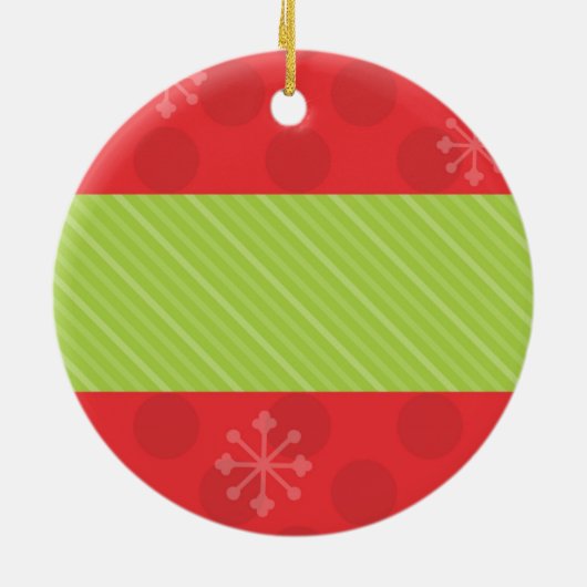 Dog Paw-printkerstrood en groen aangepast jaar Keramisch Ornament (Achterkant)