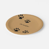 Dog Paw Prints (achtergrond wijzigen) Papieren Bordje (Gekanteld)