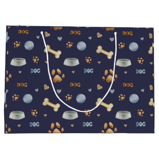 Dog Paw Prints and Botten Cute Groot Cadeauzakje (Achterkant)