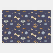 Dog Paw Prints and Botten Cute Inpakpapier Vel (Voorkant 3)
