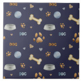 Dog Paw Prints and Botten Cute Tegeltje (Voorkant)