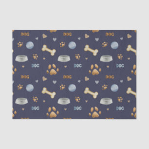 Dog Paw Prints and Botten Cute Tissuepapier
