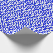 Dog Paw Prints blauw en wit Cadeaupapier (Hoek)