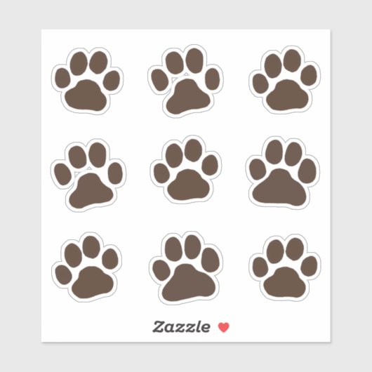 Dog Paw Prints Canine Footprint Vinyl Sticker Set (Vel)