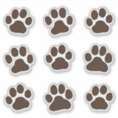 Dog Paw Prints Canine Footprint Vinyl Sticker Set (Voorkant)