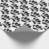 Dog Paw Prints en Botten Patroon Zwart Wit Cadeaupapier (Hoek)
