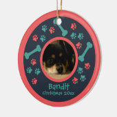 Dog Paw Prints Foto Ornament (Links)