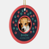 Dog Paw Prints Foto Ornament (Rechts)