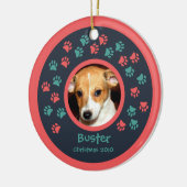 Dog Paw Prints Foto Ornament (Links)