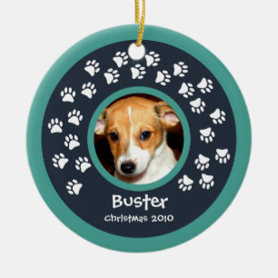 Dog Paw Prints Foto Ornament