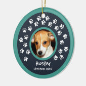 Dog Paw Prints Foto Ornament (Links)
