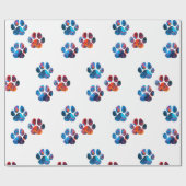 Dog Paw Prints - Inkt in water Cadeaupapier (Vlak)