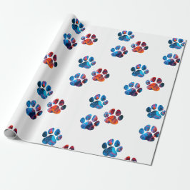 Dog Paw Prints - Inkt in water Cadeaupapier