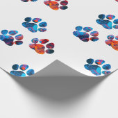 Dog Paw Prints - Inkt in water Cadeaupapier (Hoek)
