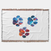 Dog Paw Prints - Inkt in water Deken (Voorkant)