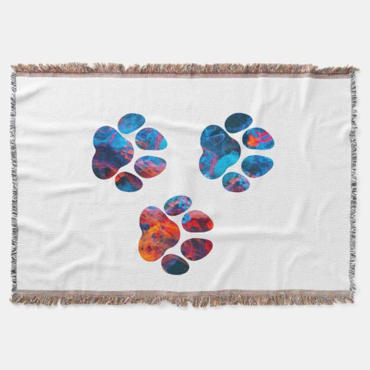 Dog Paw Prints - Inkt in water Deken (Voorkant)