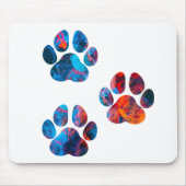 Dog Paw Prints - Inkt in water Muismat (Voorkant)
