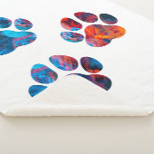 Dog Paw Prints - Inkt in water Sherpa Deken (3/4)