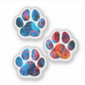 Dog Paw Prints - Inkt in water Sticker (Voorkant)