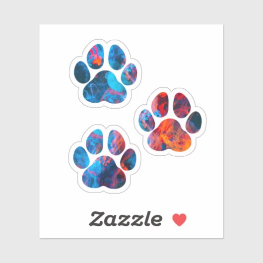 Dog Paw Prints - Inkt in water Sticker (Vel)