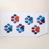 Dog Paw Prints - Inkt in water Strandlaken (Voorkant)