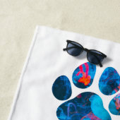 Dog Paw Prints - Inkt in water Strandlaken (In situ)